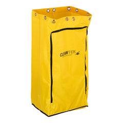 Clean Tek Professional Yellow Plastic Bag - with Zipper, for Heavy Duty 3-Shelf Janitor Cart - 1 count box