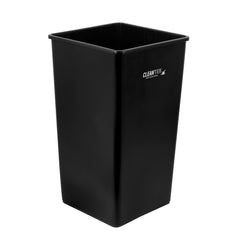 Clean Tek Professional 50 gal Square Black Plastic Trash Can - 19 1/2