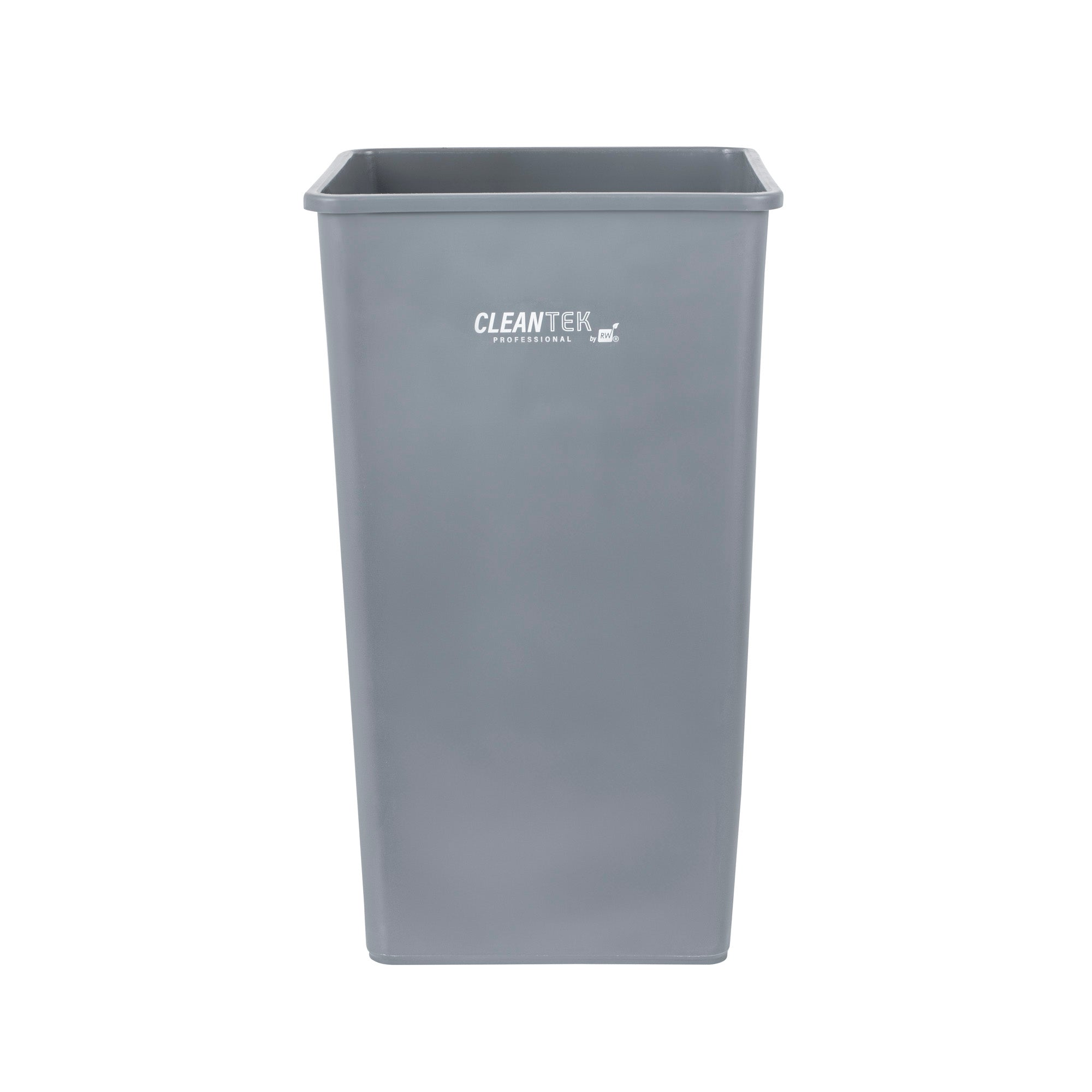 Clean Tek Professional 50 gal Square Gray Plastic Trash Can - 19 1/2" x 19 1/2" x 34 1/4" - 1 count box