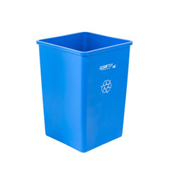 Clean Tek Professional 35 gal Square Blue Plastic Recycling Bin - 19 1/2