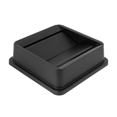 Clean Tek Professional Square Black Plastic Swing Lid - Fits 35 / 50 gal Square Trash Can - 1 count box