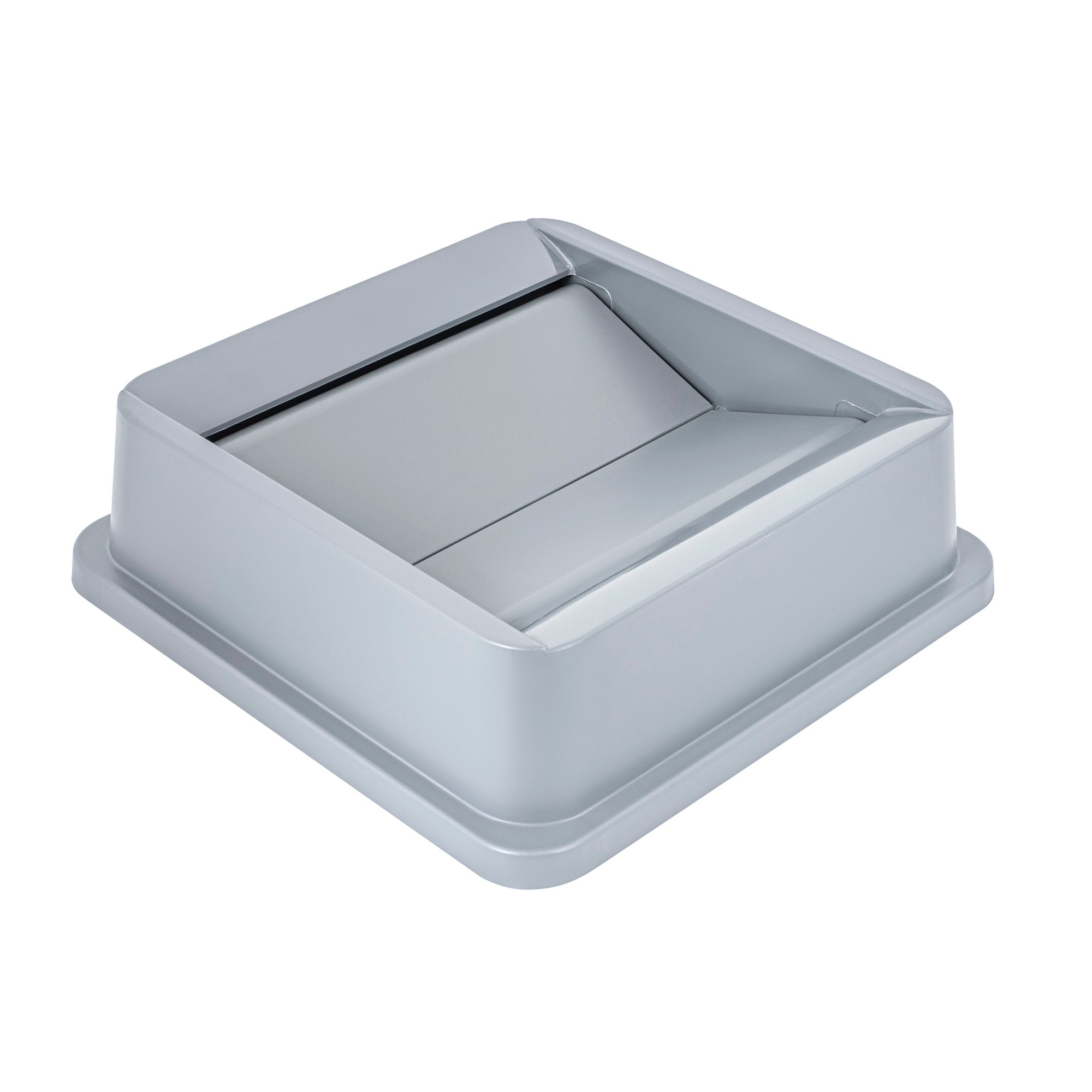 Clean Tek Professional Square Gray Plastic Swing Lid - Fits 35 / 50 gal Square Trash Can - 1 count box