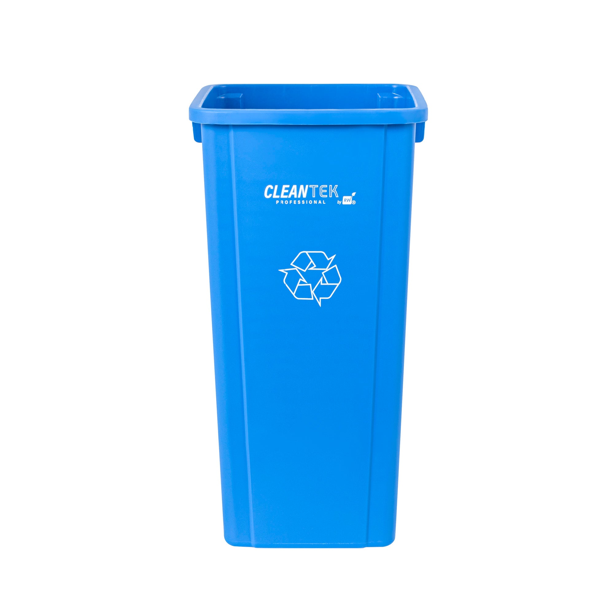 Clean Tek Professional 23 gal Square Blue Plastic Recycling Bin - 16" x 15 3/4" x 30 3/4" - 1 count box