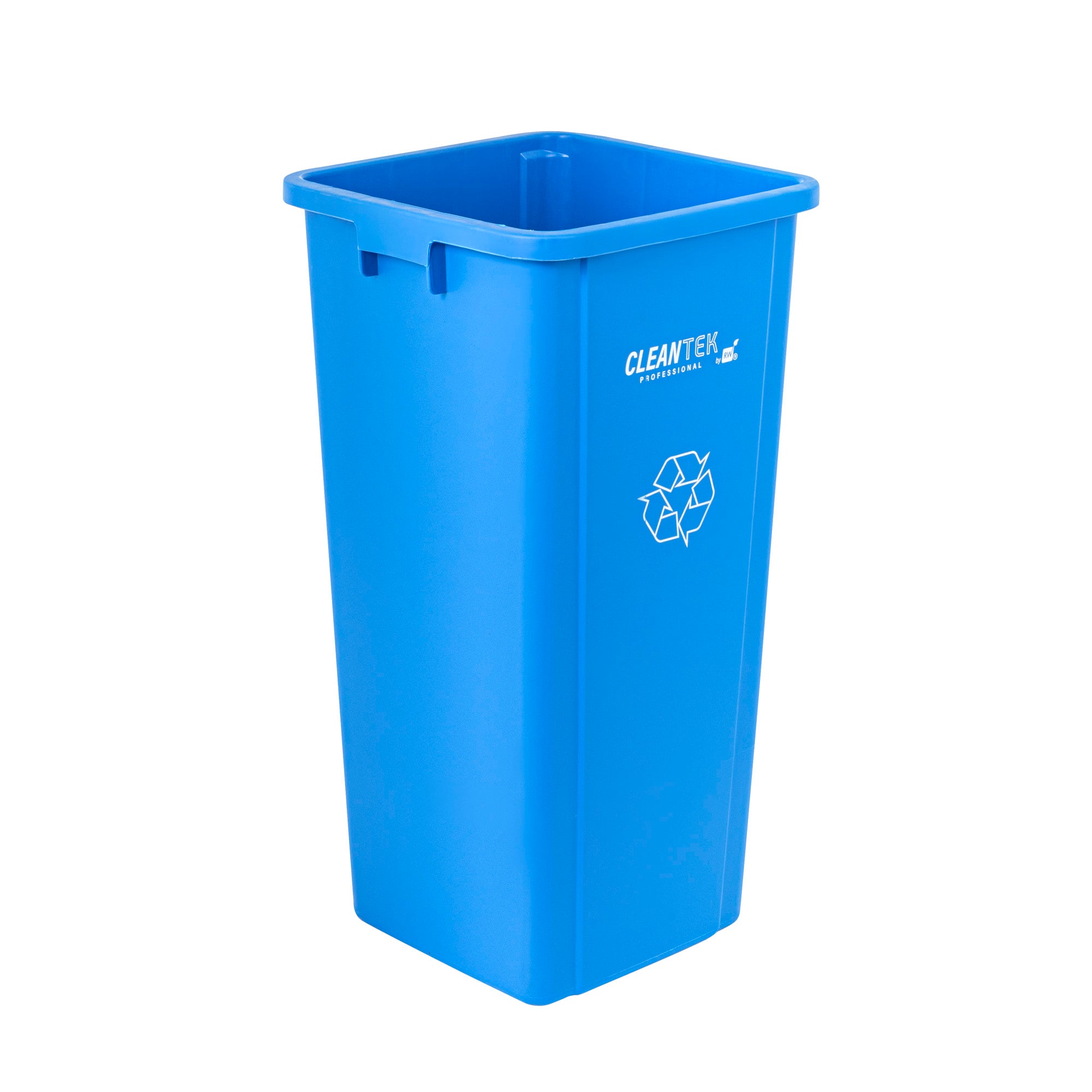 Clean Tek Professional 23 gal Square Blue Plastic Recycling Bin - 16" x 15 3/4" x 30 3/4" - 1 count box