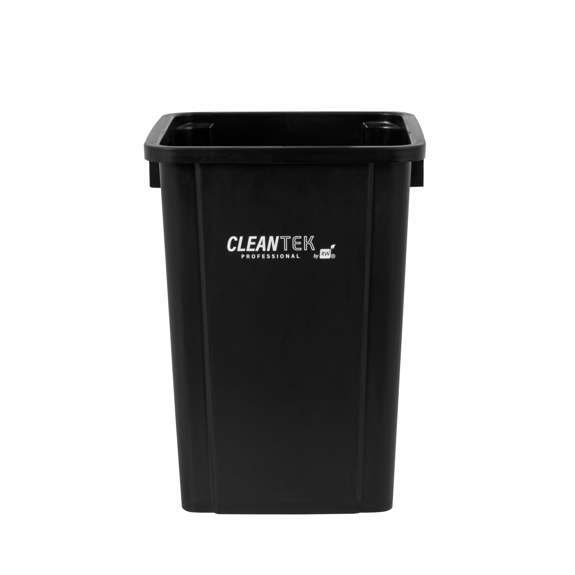 Clean Tek Professional 19 gal Square Black Plastic Trash Can - 16" x 16" x 21 1/4" - 1 count box