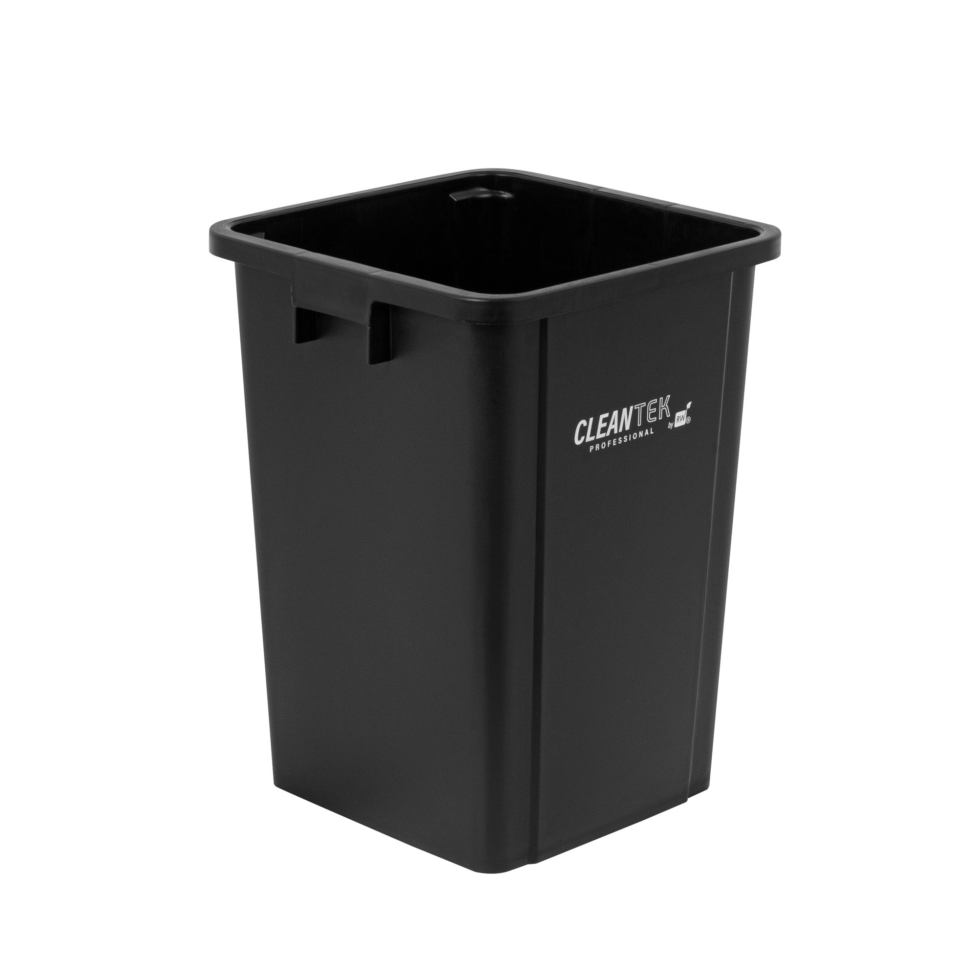 Clean Tek Professional 19 gal Square Black Plastic Trash Can - 16" x 16" x 21 1/4" - 1 count box