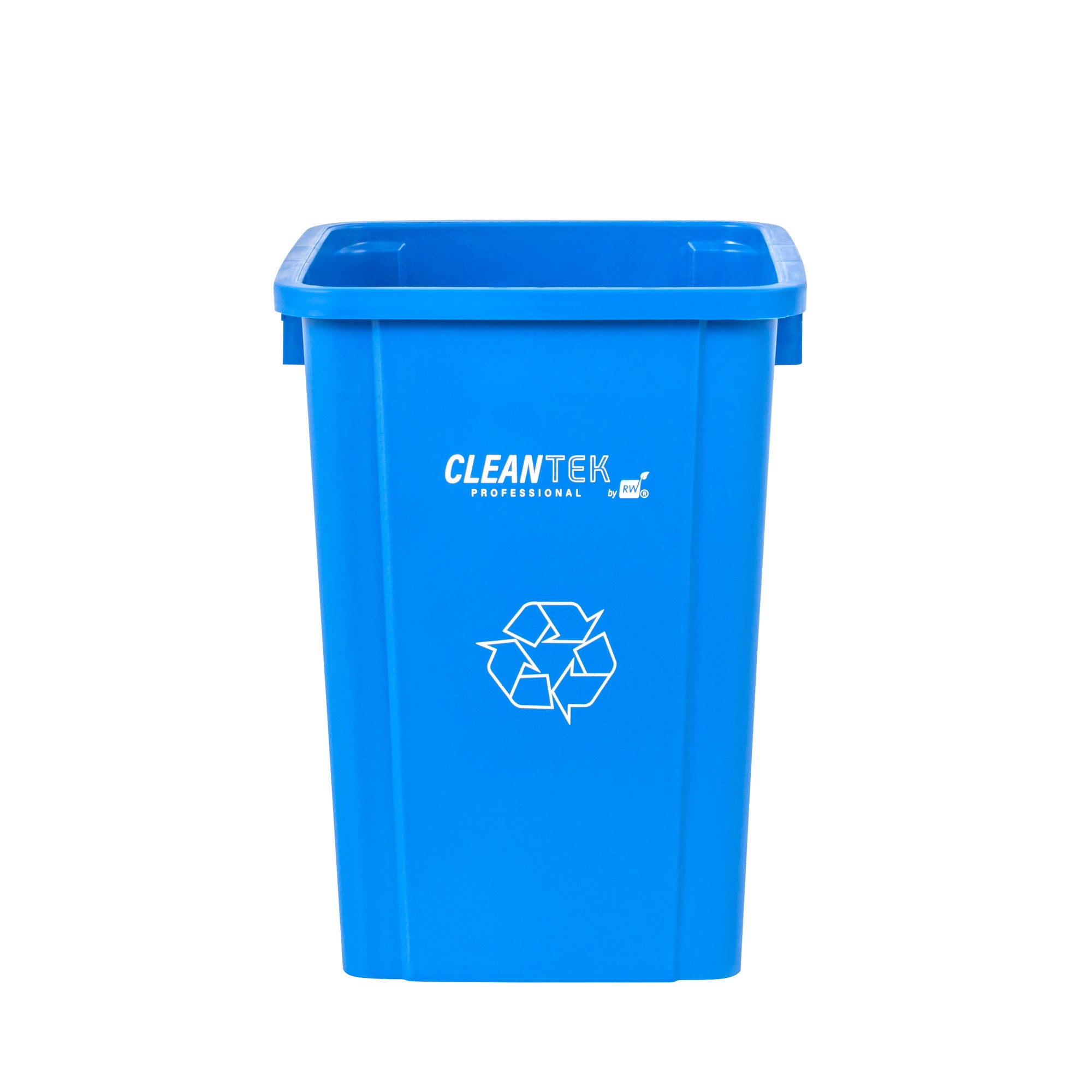 Clean Tek Professional 19 gal Square Blue Plastic Recycling Bin - 16" x 16" x 21 1/4" - 1 count box