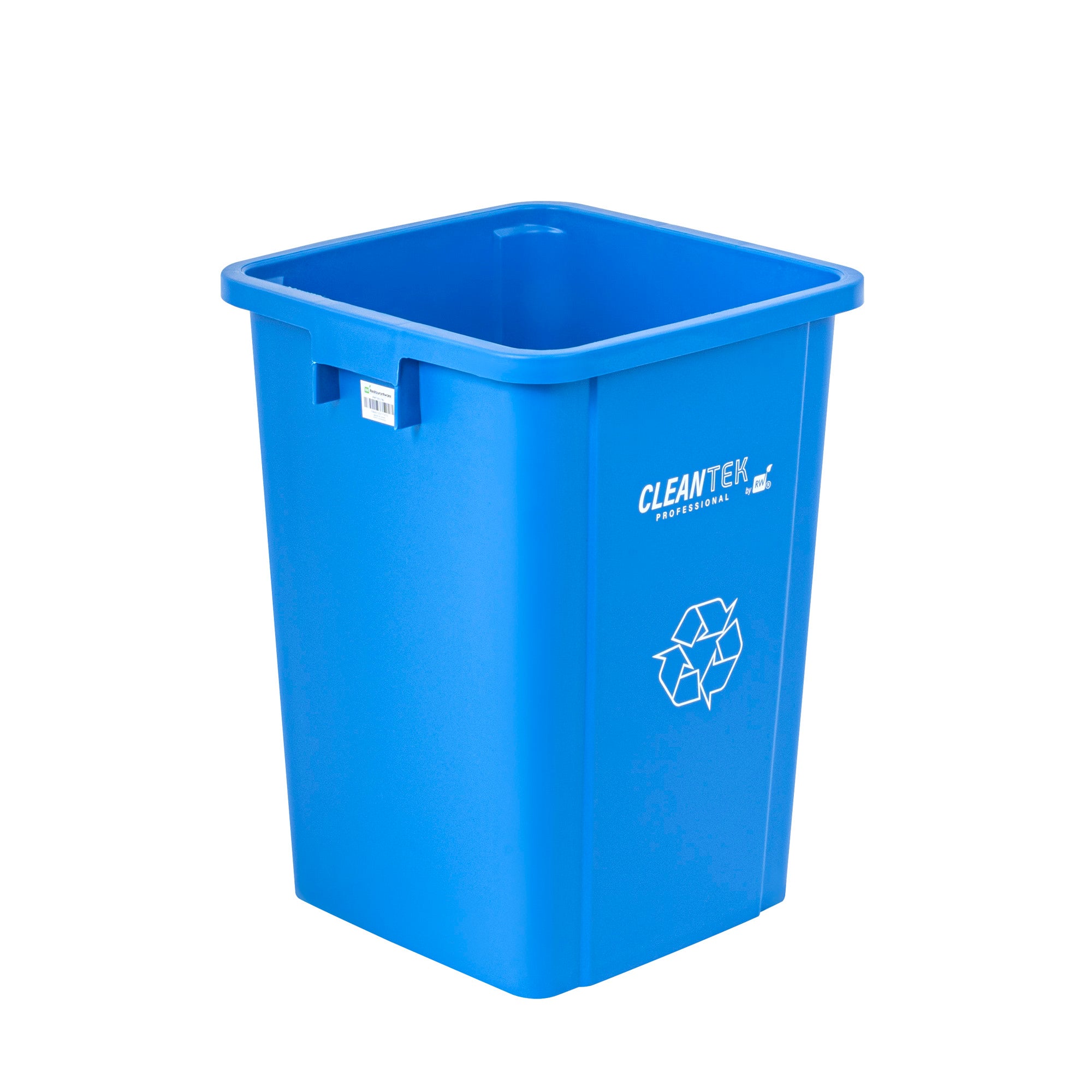 Clean Tek Professional 19 gal Square Blue Plastic Recycling Bin - 16" x 16" x 21 1/4" - 1 count box