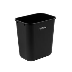 Clean Tek Professional 28 qt / 7 gal Rectangle Black Wastebasket / Trash Can - 14 1/2