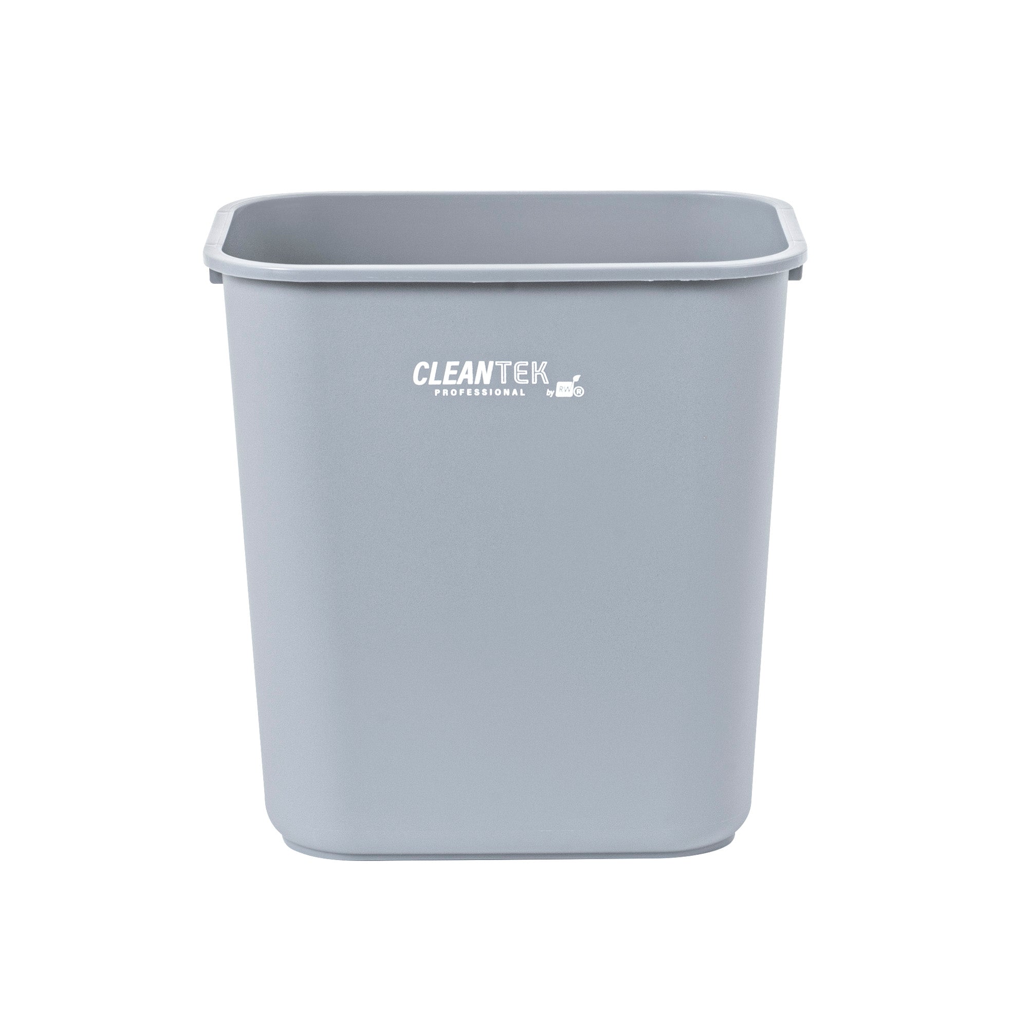 Clean Tek Professional 28 qt / 7 gal Rectangle Gray Wastebasket / Trash Can - 14 1/2" x 10 1/2" x 15 1/4" - 1 count box