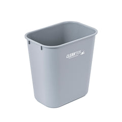 Clean Tek Professional 13 qt / 3 gal Rectangle Gray Wastebasket / Trash Can - 11 3/4