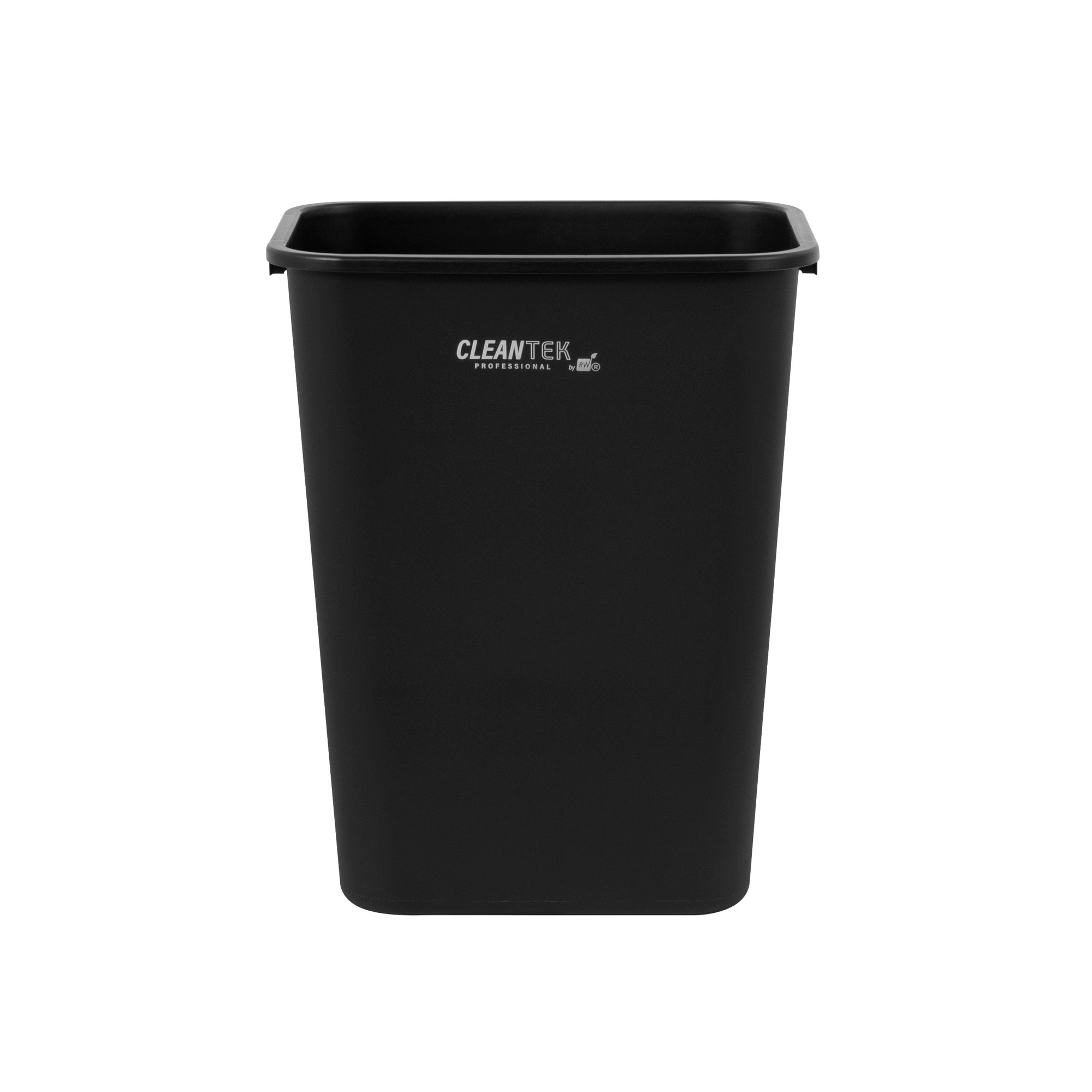 Clean Tek Professional 7 qt / 1.75 gal Rectangle Black Wastebasket / Trash Can - 10" x 6 1/4" x 10 1/4" - 1 count box