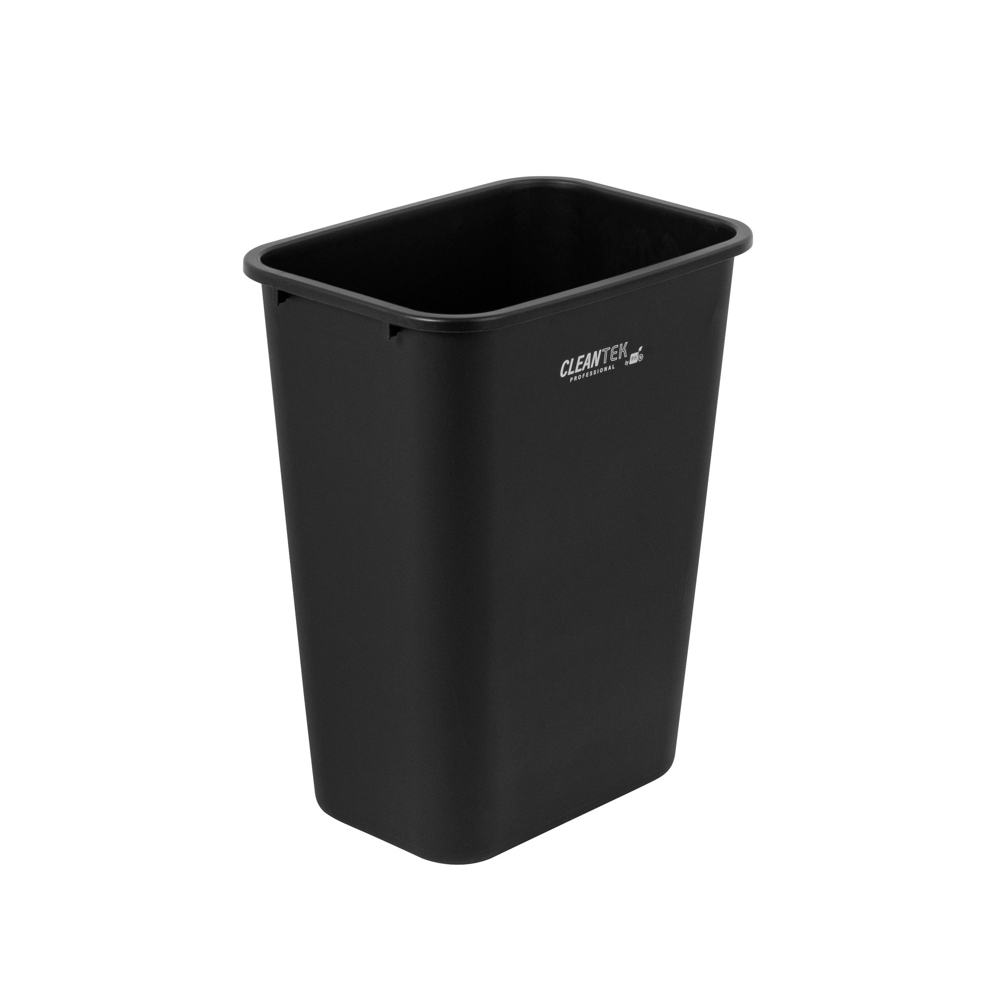 Clean Tek Professional 7 qt / 1.75 gal Rectangle Black Wastebasket / Trash Can - 10" x 6 1/4" x 10 1/4" - 1 count box