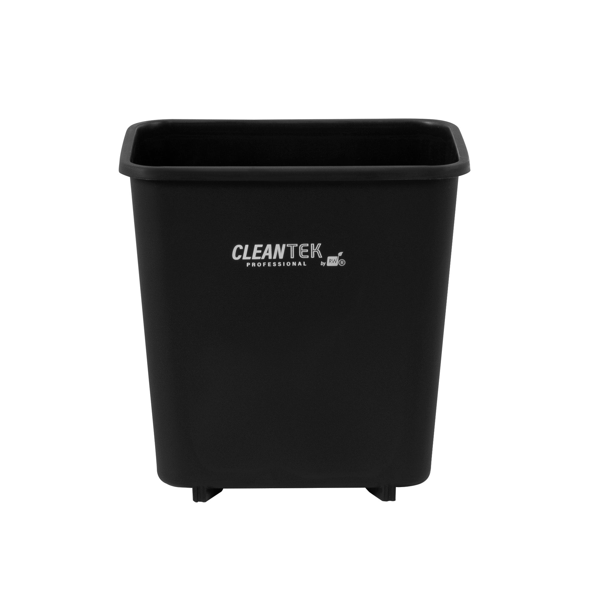 Clean Tek Professional 41 qt / 10 gal Rectangle Black Wastebasket / Trash Can - 15 3/4" x 11 1/4" x 20" - 1 count box