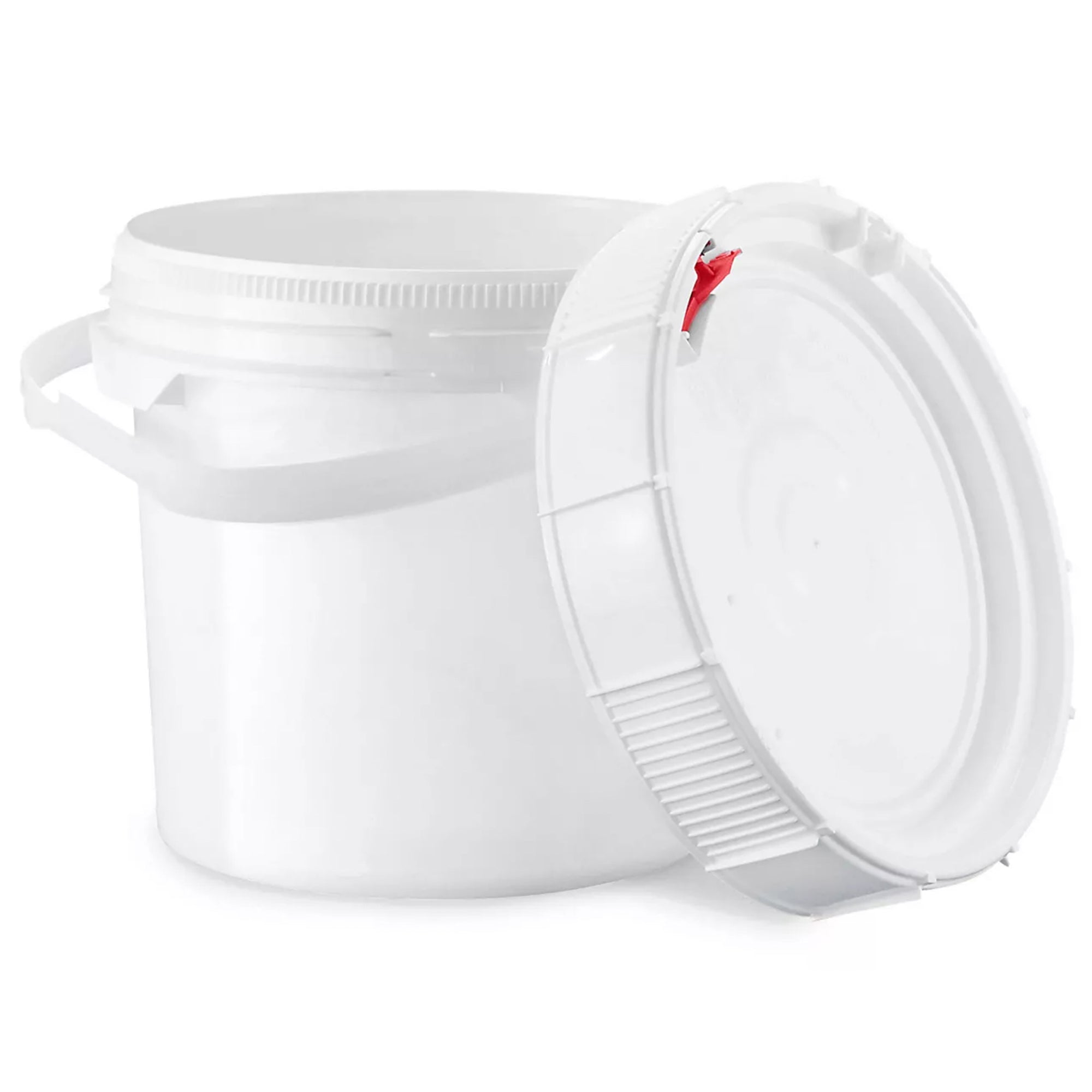 Met Lux 3.5 gal Round White Plastic Screw Top Pail - UN Rated - 11 1/4" x 11 1/4" x 11 1/2" - 1 count box