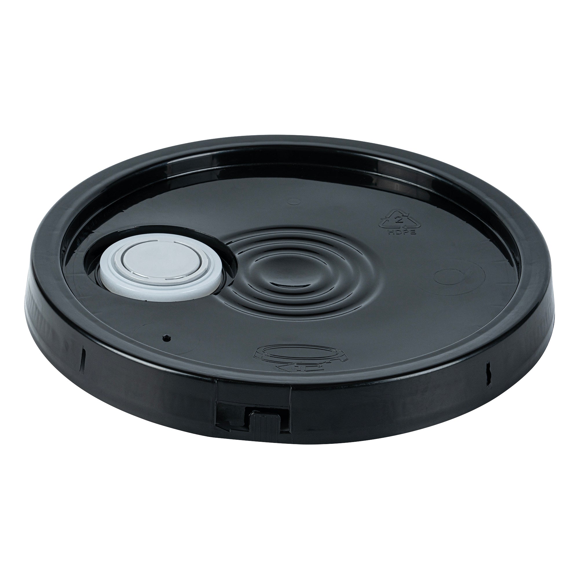 Clean Tek Professional Round Black Plastic Lid - Fits 3.5 and 5 Gal Pail, with Spout and Tear Tab, Gasket - 1 count box