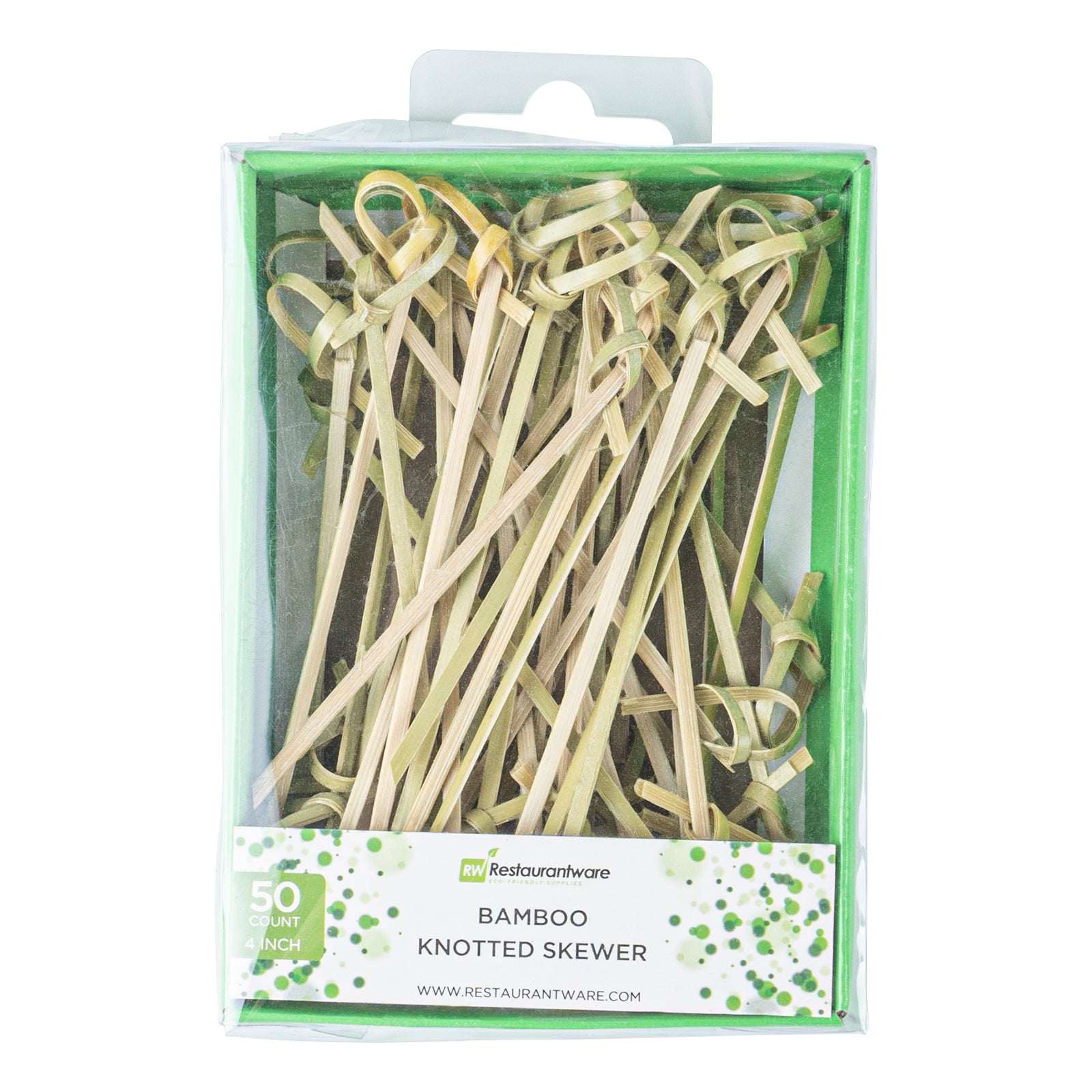 Natural Bamboo Knotted Skewer - Retail Pack  - 4" - 50 count x 10 boxes