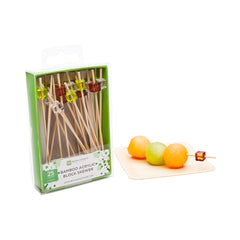 Assorted  Bamboo Acrylic Block Skewer - Retail Pack - 4